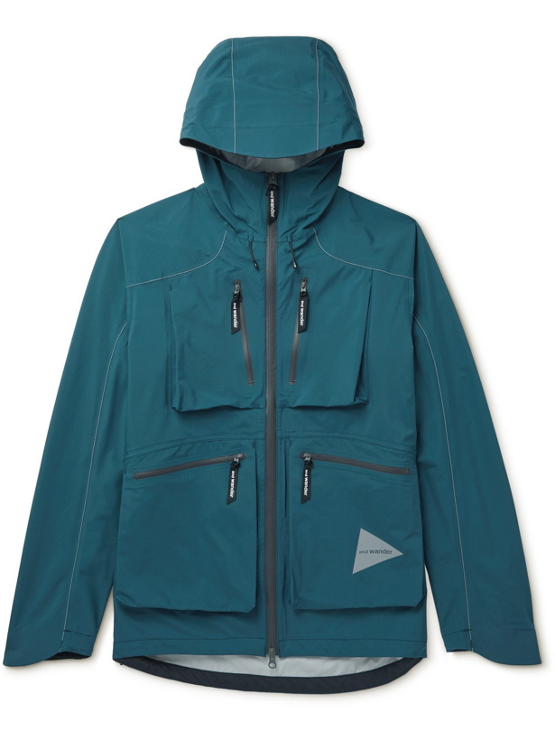 Photo: AND WANDER - E-Vent Hooded Pertex Nylon Jacket - Blue