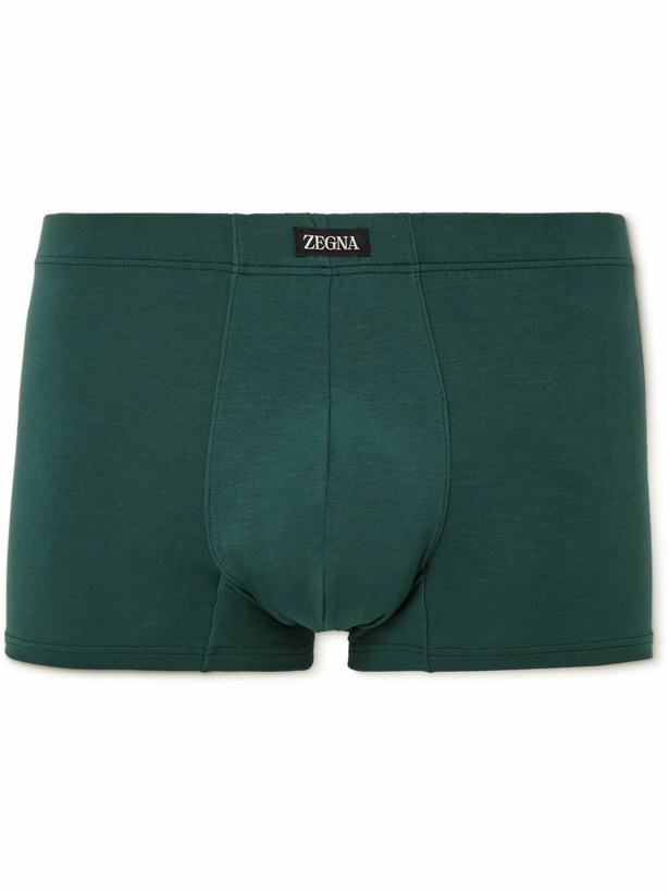 Photo: Zegna - Stretch-Modal Boxer Briefs - Green