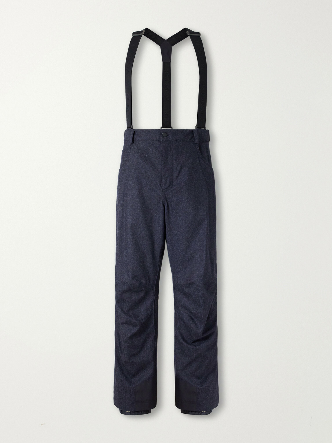 Moncler Grenoble - Straight-Leg Padded Webbing-Trimmed Virgin Wool-Denim Ski Salopettes - Blue