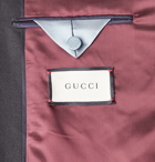 Gucci - Faille-Trimmed Logo-Jacquard Wool and Silk-Blend Tuxedo Jacket - Black