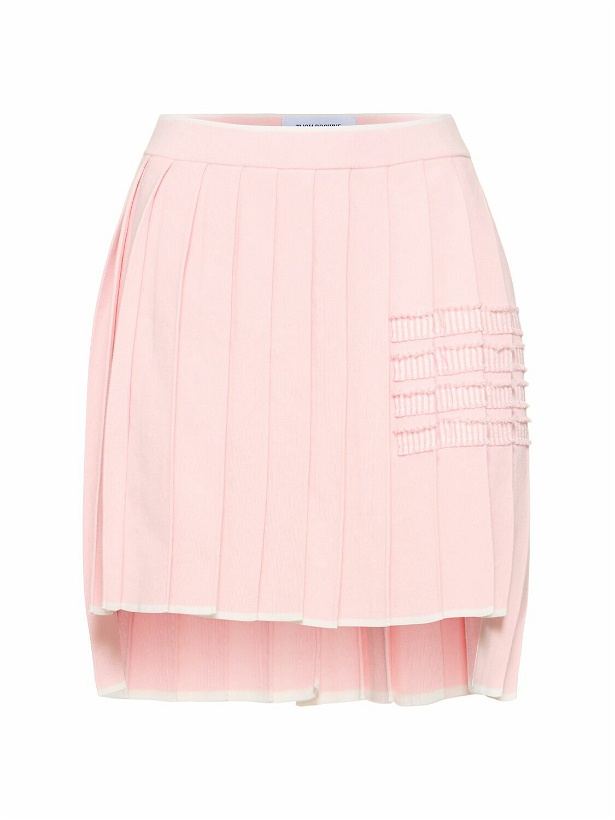 Photo: THOM BROWNE Pleated Cotton Knit Mini Skirt