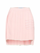 THOM BROWNE Pleated Cotton Knit Mini Skirt