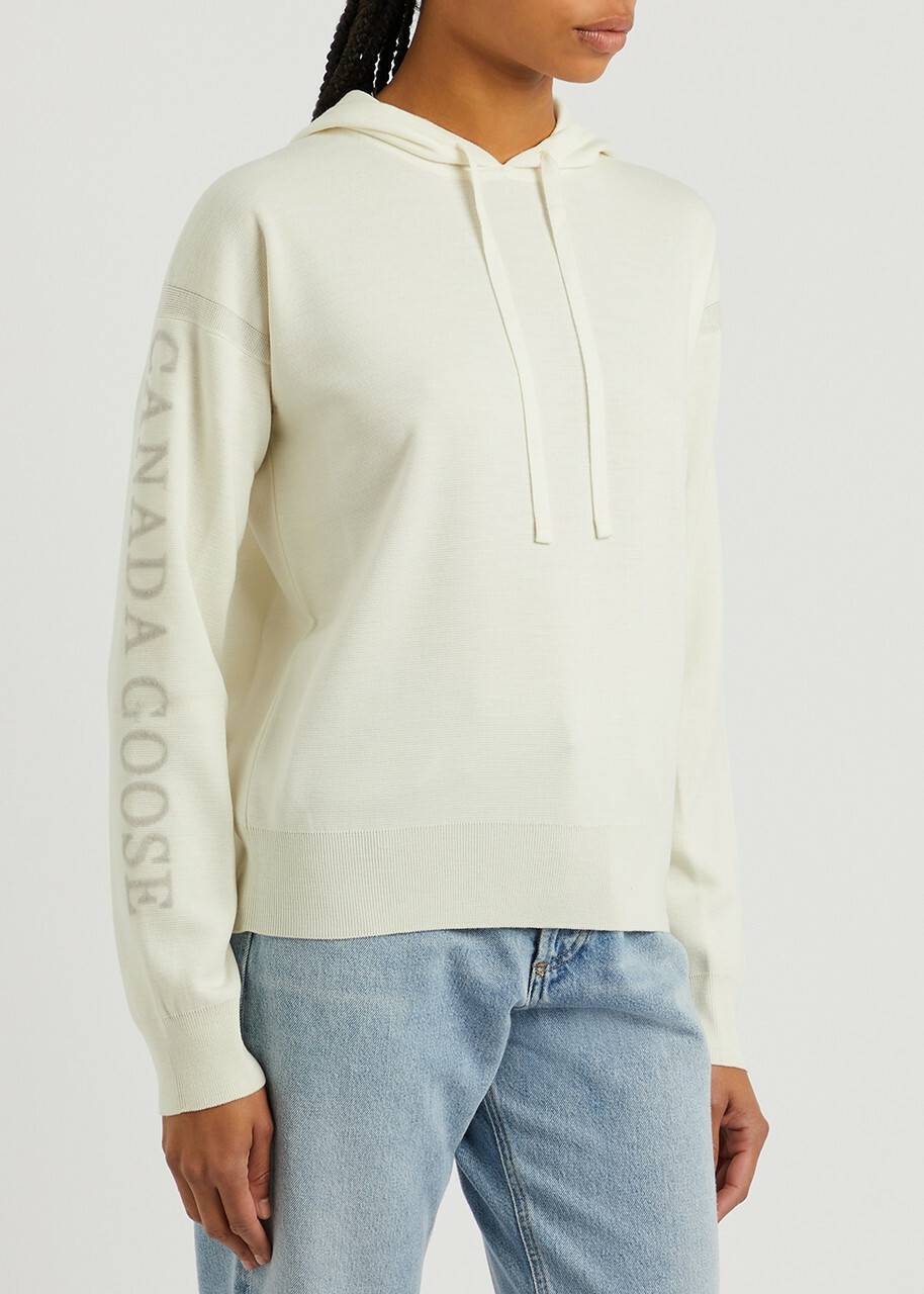 Canada Goose Belleville Hooded Wool Sweatshirt, Cream, Sweatshirt 
