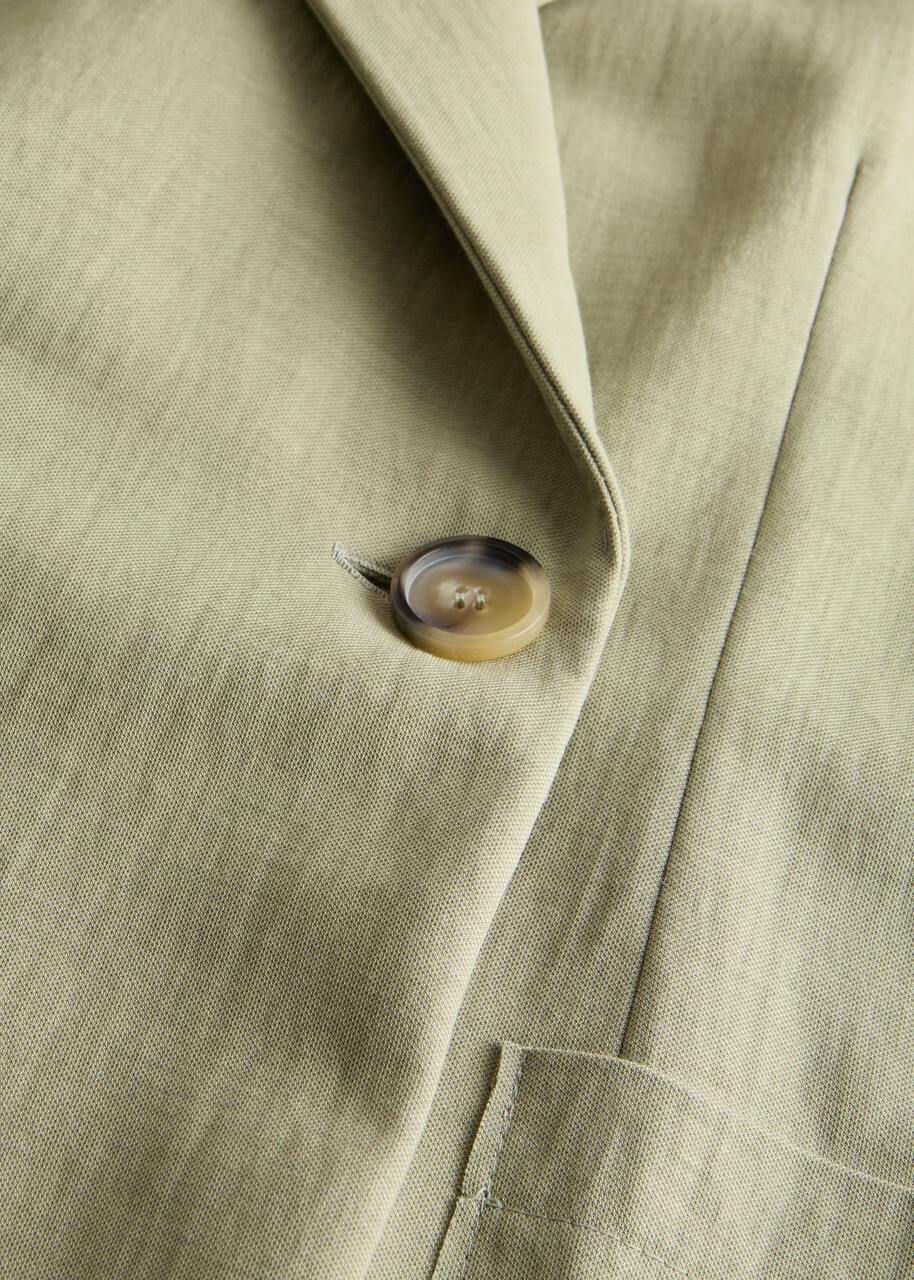 Harris Wharf London Double-breasted Woven Blazer Sage