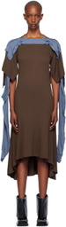 Kiko Kostadinov Brown & Blue Circe Midi Dress