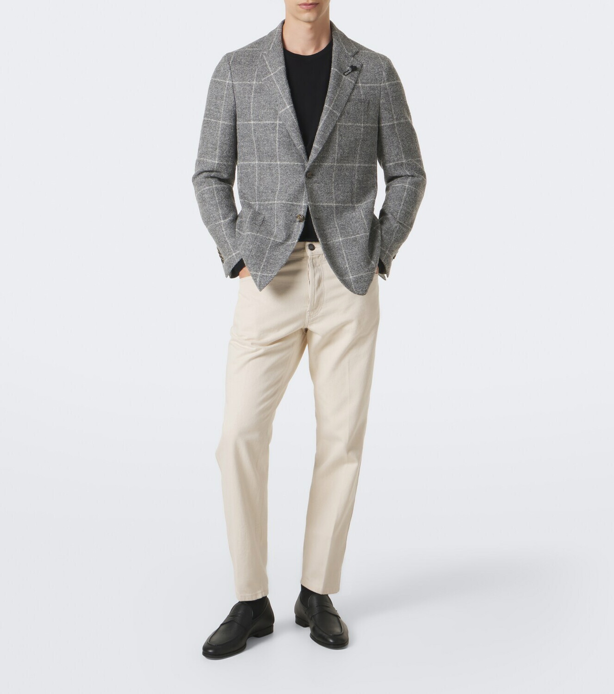 Lardini Checked alpaca and wool-blend blazer