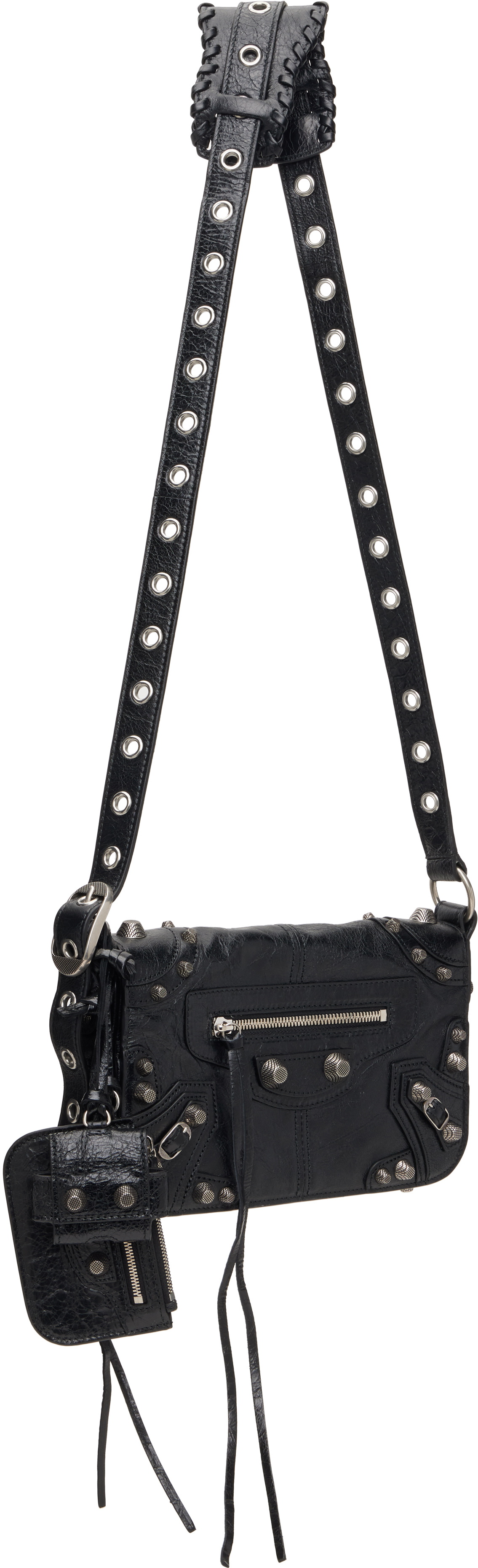 Balenciaga Le Cagole Mini Bag With Chain Crocodile Embossed