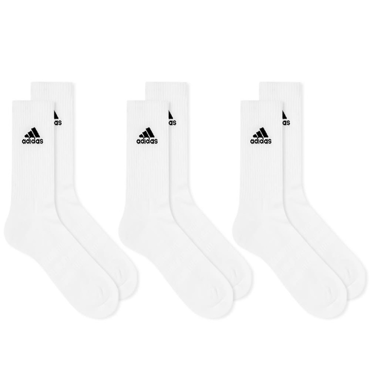Photo: Adidas Cushioned Crew Sock - 3 Pack