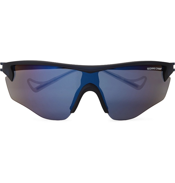 Photo: DISTRICT VISION - Reigning Champ Junya Racer D-Frame Polycarbonate and Rubber Sunglasses - Blue