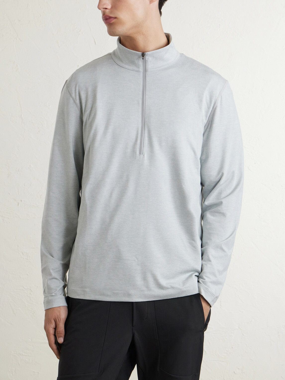 Lululemon - Slim-Fit Stretch Recycled-Jersey Half-Zip Top - Gray