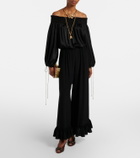 Chloé Off-shoulder silk satin top