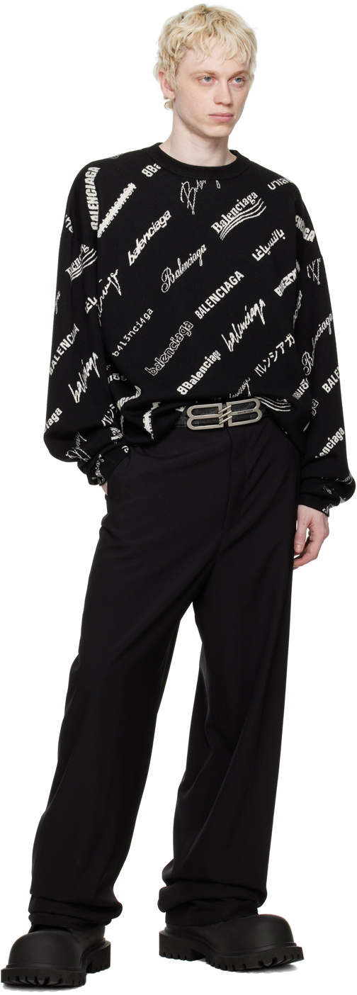 Balenciaga Men's Wool Blend Tailored Pants Black main image 1