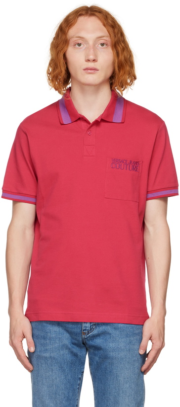 Photo: Versace Jeans Couture Pink Embroidered Polo