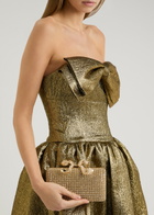 Self-portrait Crystal-embellished Satin box Clutch - Gold - One Size