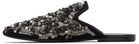 Dries Van Noten Black Embellished Slippers