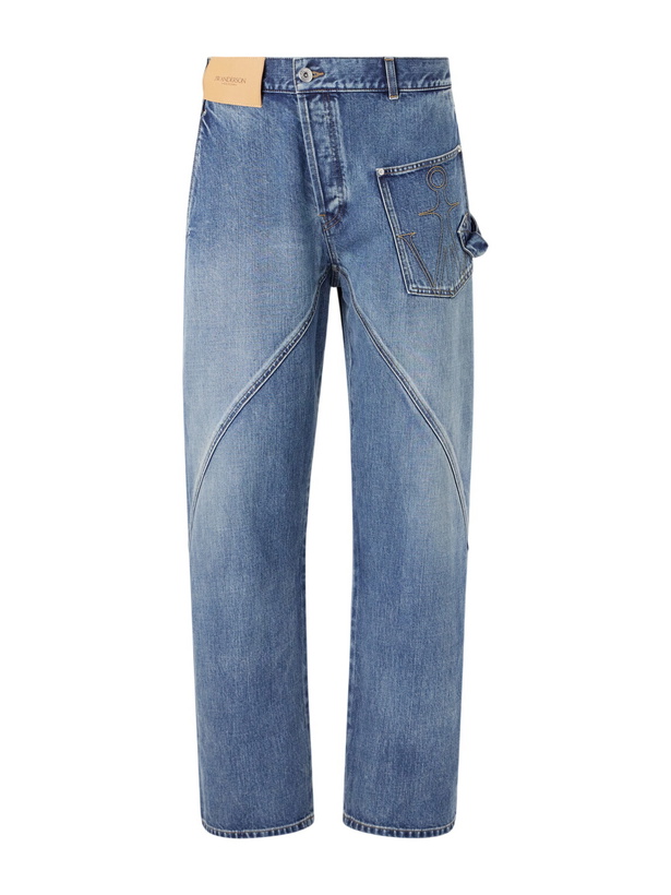 Photo: JW Anderson - Twisted Logo-Debossed Straight-Leg Jeans - Blue
