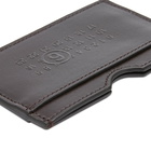 MM6 Maison Margiela Men's Number Logo Cardholder in Brown Stone