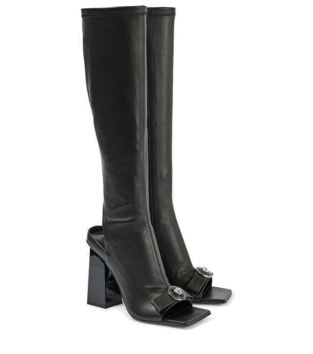 Photo: Versace Gianni Ribbon leather knee-high boots