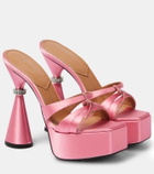 D'Accori Sienna satin platform mules