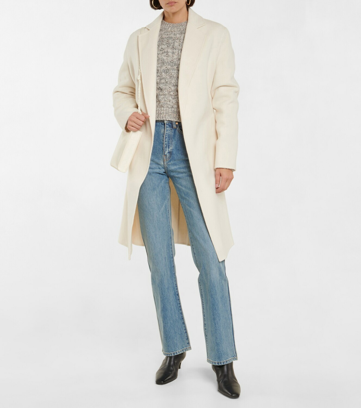 Cenda Wool And Cashmere Wrap Jacket in White - Joseph