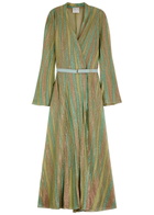 Forte_forte Lurex Metallic Fine-knit Maxi Dress Green