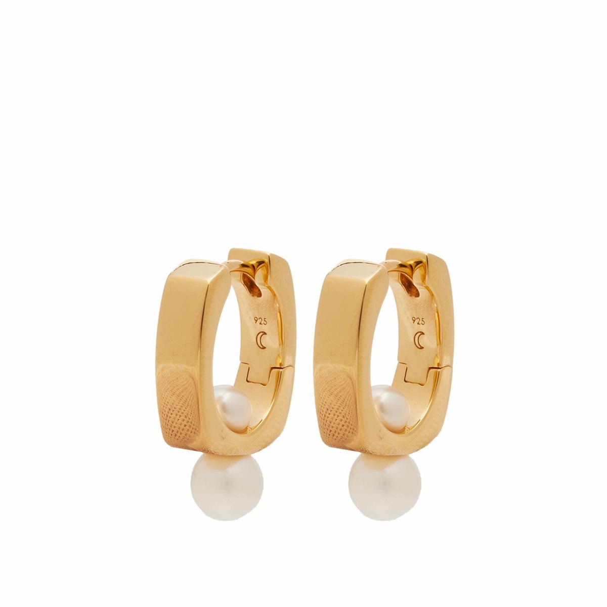 ★MISSOMA★ENAMEL & STONE BYLINE SQUARED SMALL HOOP EARRINGS MISSOMA Squiggle Curve Two Tone Enamel Small Hoop Earrings