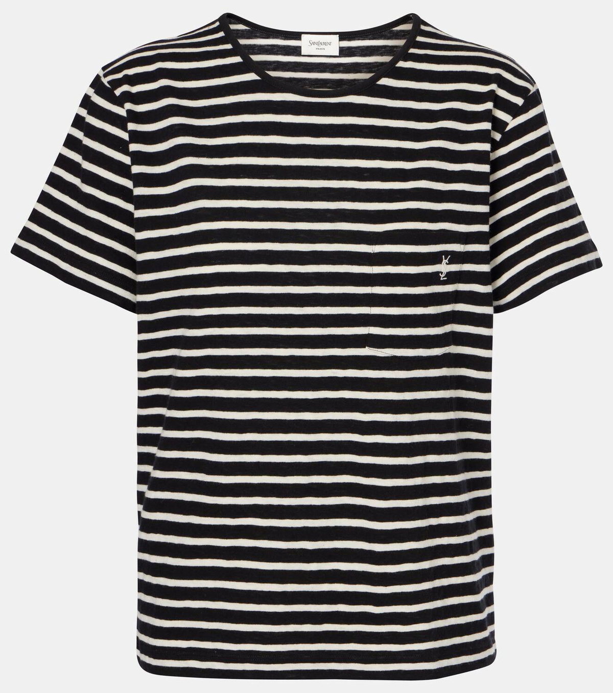 Saint Laurent Cassandre striped cotton jersey T-shirt Saint