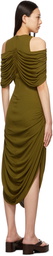 Loewe Khaki Off-The-Shoulder Dress