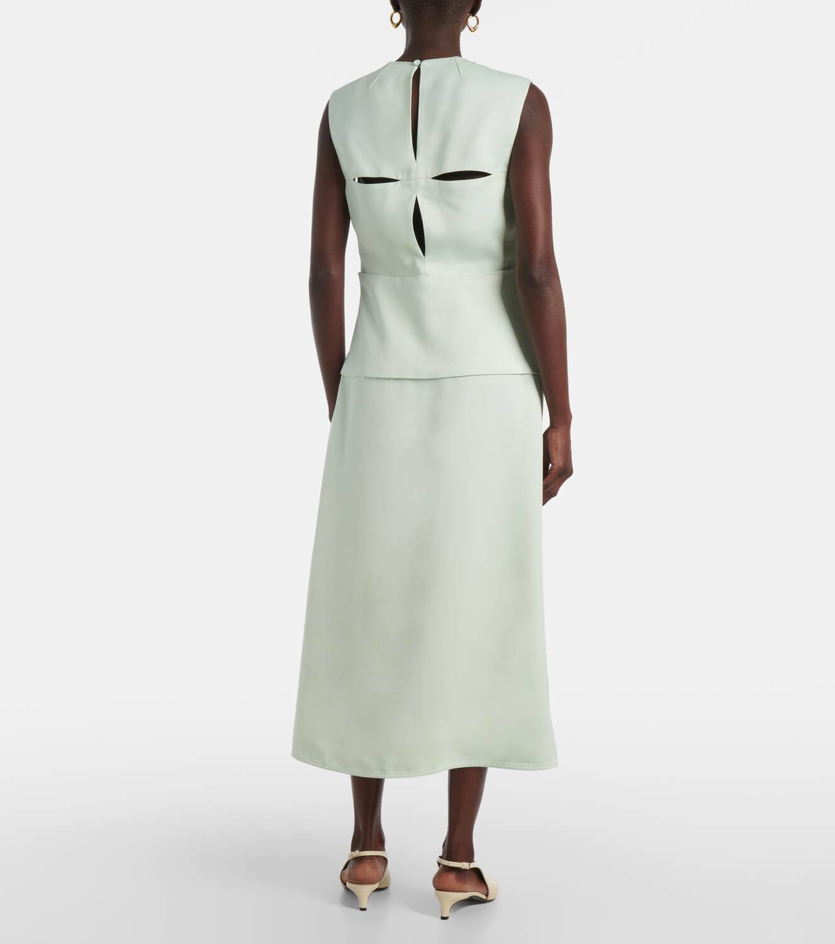 Jil Sander Cutout satin midi dress Jil Sander