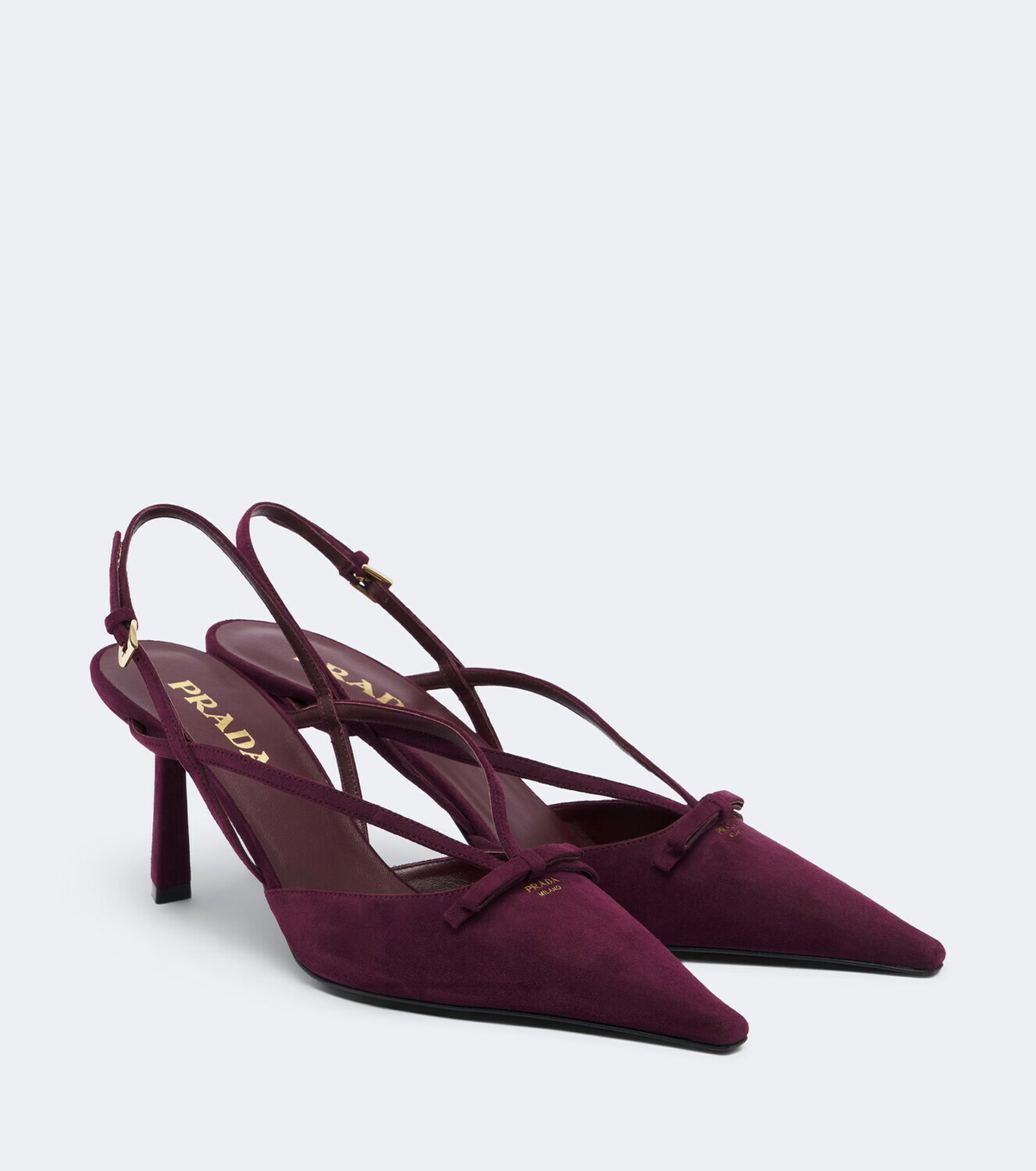 Prada Bow-detail suede slingback pumps