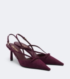 Prada Bow-detail suede slingback pumps