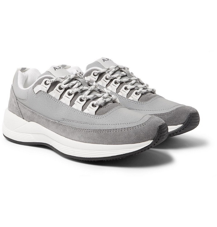 Photo: A.P.C. - Techno Reflective-Panelled Suede Sneakers - Men - Gray