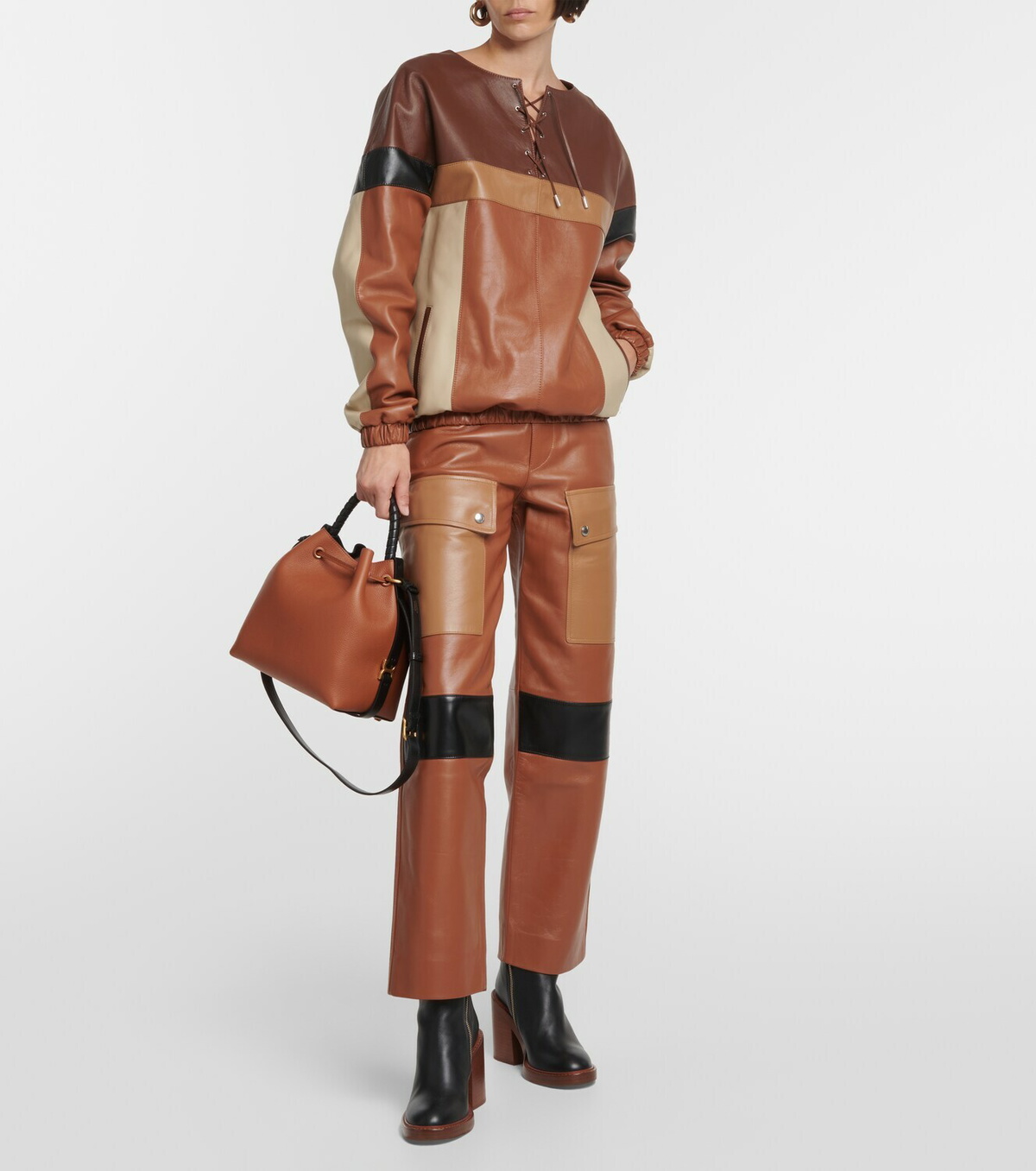Chloé Patchwork leather blouse