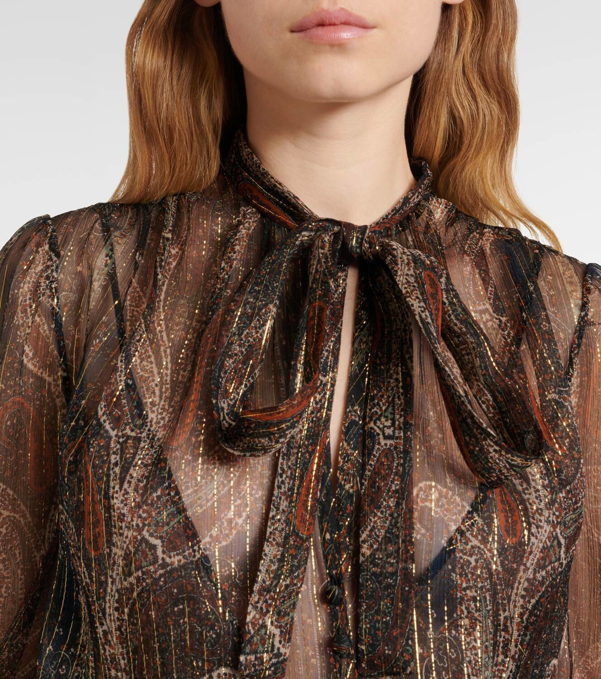 Saint Laurent Lavallière paisley silk-blend maxi dress Saint Laurent