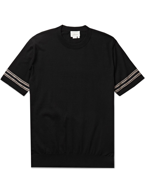 Photo: BRIONI - Cotton and Silk-Blend T-Shirt - Black
