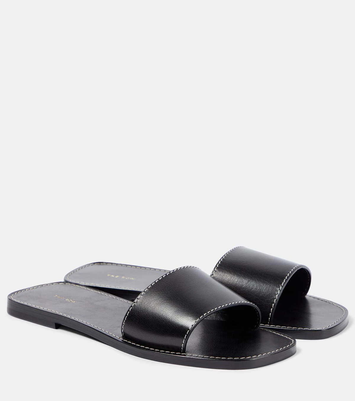 The Row Link leather slides The Row