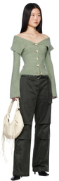 Holzweiler Green Off Shoulder Cardigan