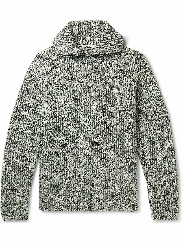 Photo: Auralee - Ribbed Wool and Alpaca-Blend Zip-Up Sweater - Gray