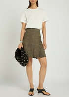 Our Legacy Girdle Pleated Linen and Silk-blend Mini Skirt Brown