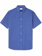 RÓHE - Checked Cotton-Seersucker Shirt - Blue