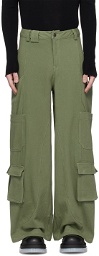CALVINLUO Green Four-Pocket Cargo Pants