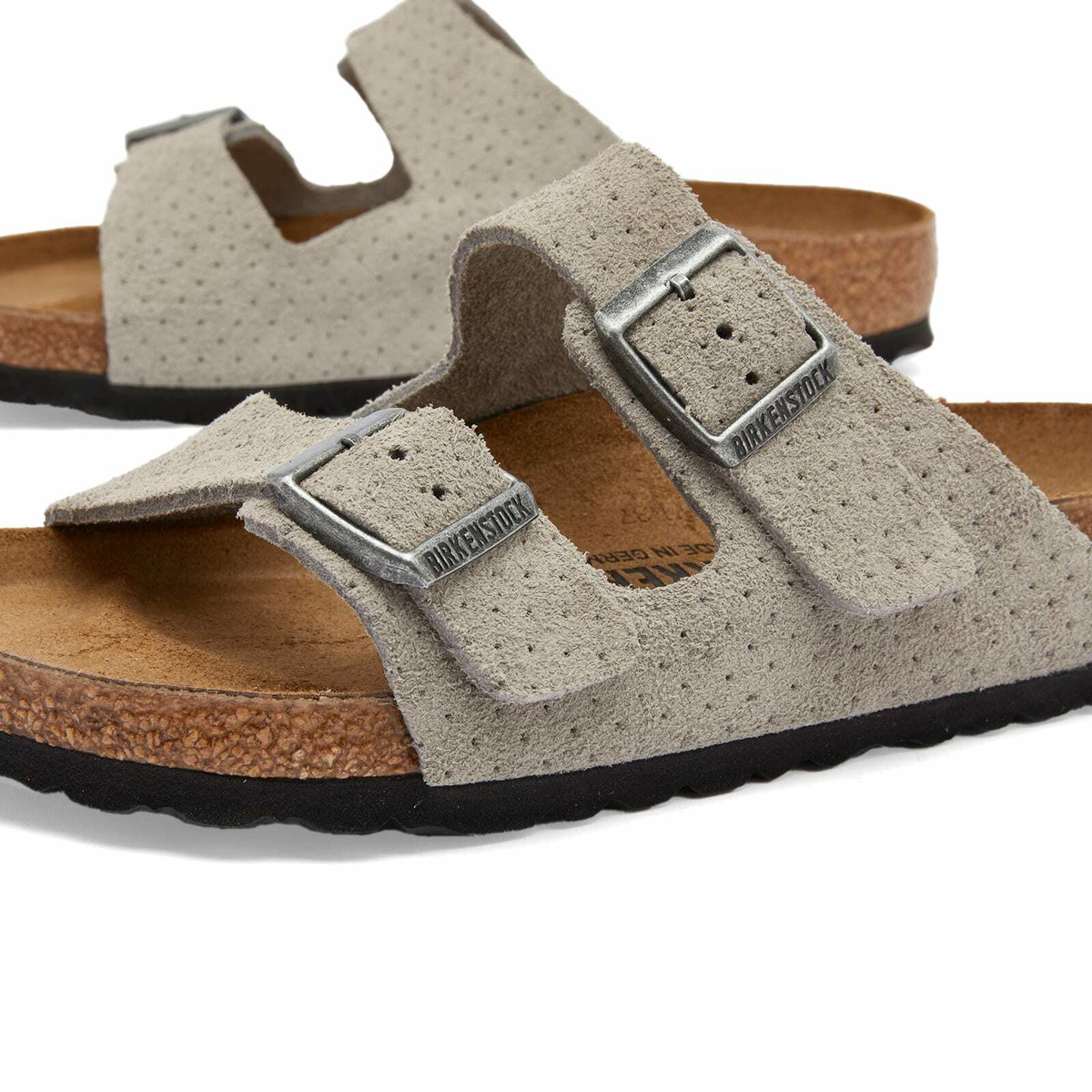 Birkenstock Arizona in Stone Coin Embossed Dots Birkenstock