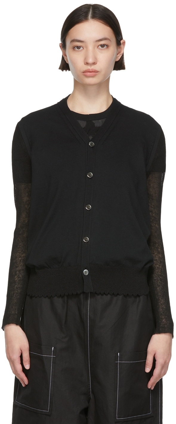 Tricot Comme des Garçons Black Cotton Cardigan
