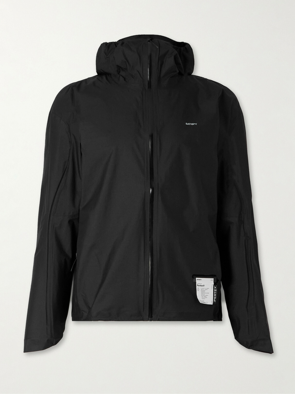 Satisfy - Rain Fly Hooded Logo-Printed PERTEX® Shield Air Jacket - Black