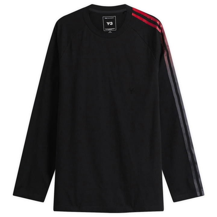 Photo: Y-3 Men's Oversized Gradient Stripes Long Sleeve T-Shirt in Black