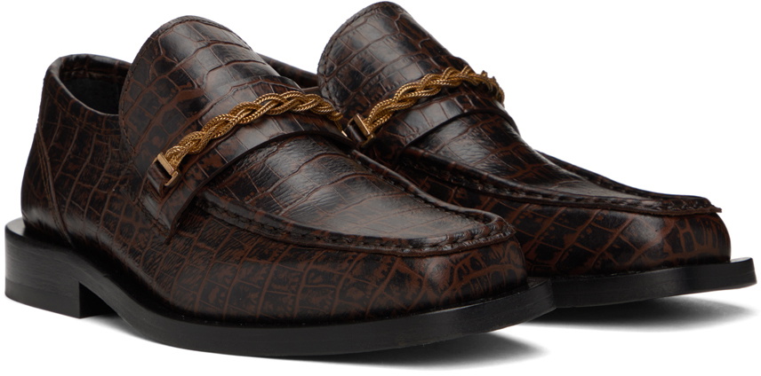 Ernest W. Baker Brown Braided Chain Loafers