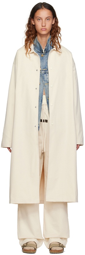 Photo: Fear of God ESSENTIALS Off-White Long Coat