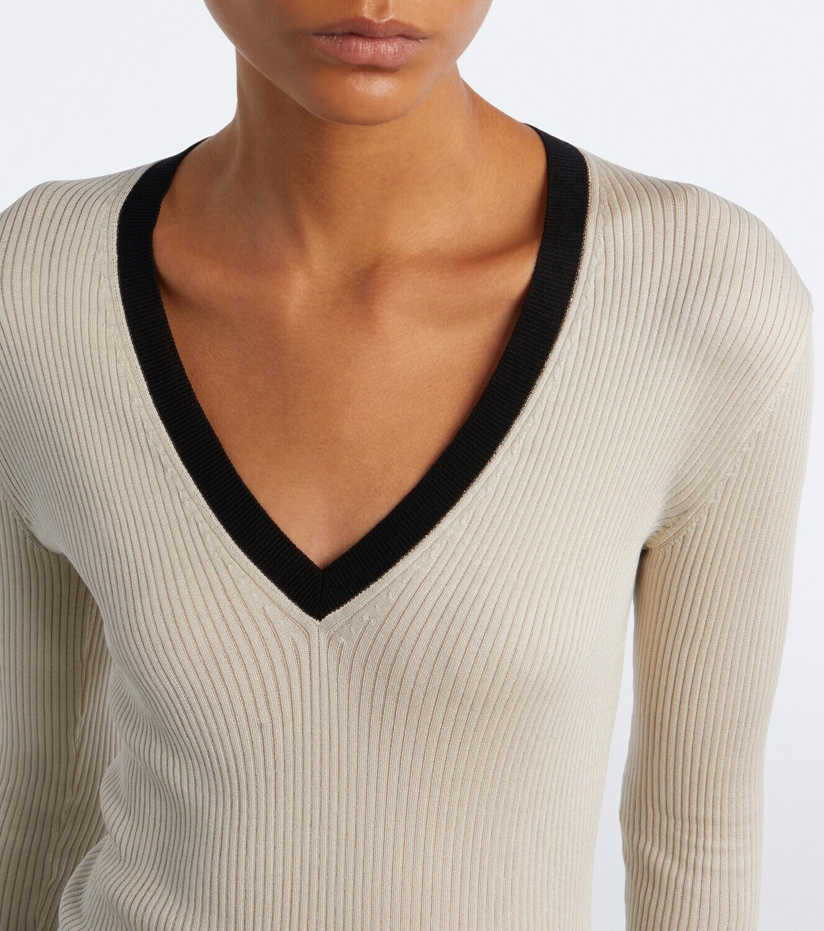 Fendi Ribbed-knit silk and cotton sweater