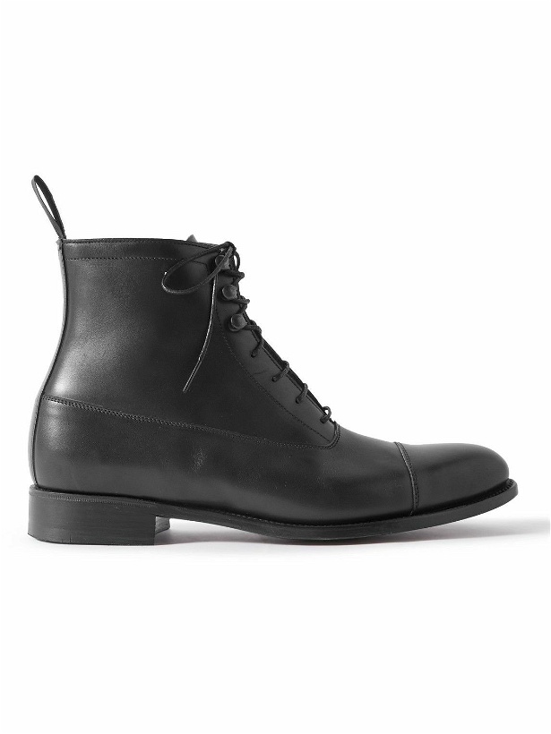 Photo: George Cleverley - Balmoral Leather Lace-Up Boots - Black