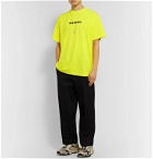 Vetements - Appliquéd Logo-Print Cotton-Jersey T-Shirt - Yellow